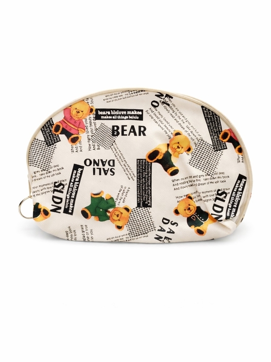"unbranded Handbags - Cosmetic Bear Print Pouch - Cream NWOT